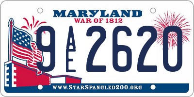 MD license plate 9AE2620