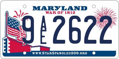 MD license plate 9AE2622