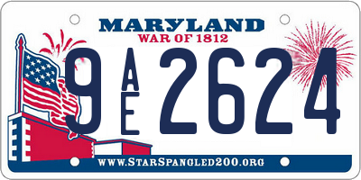 MD license plate 9AE2624