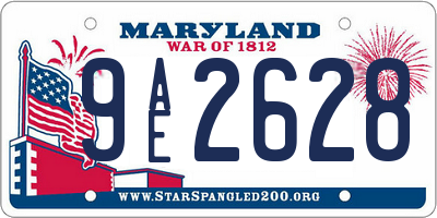 MD license plate 9AE2628