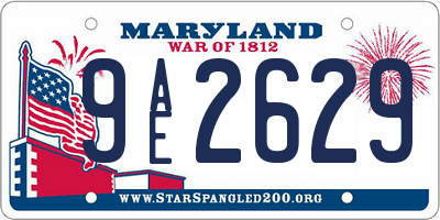 MD license plate 9AE2629