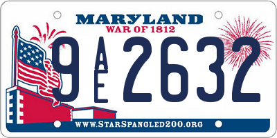 MD license plate 9AE2632