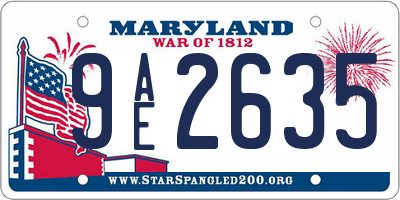 MD license plate 9AE2635