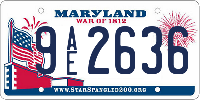 MD license plate 9AE2636