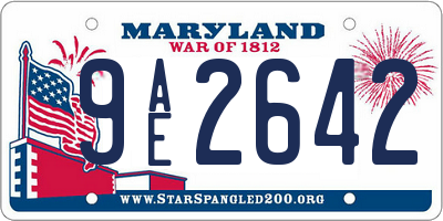 MD license plate 9AE2642