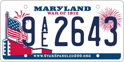 MD license plate 9AE2643