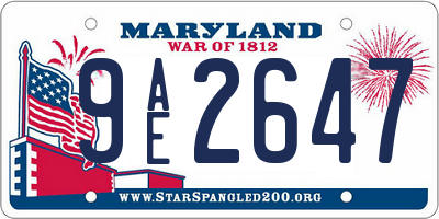 MD license plate 9AE2647