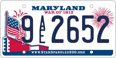 MD license plate 9AE2652