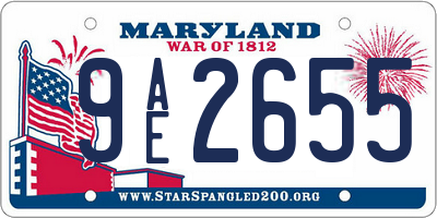 MD license plate 9AE2655