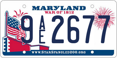 MD license plate 9AE2677