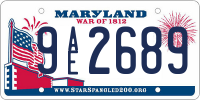 MD license plate 9AE2689