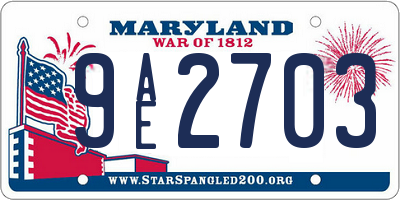 MD license plate 9AE2703