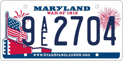 MD license plate 9AE2704