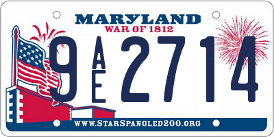 MD license plate 9AE2714