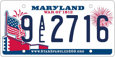 MD license plate 9AE2716