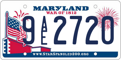 MD license plate 9AE2720