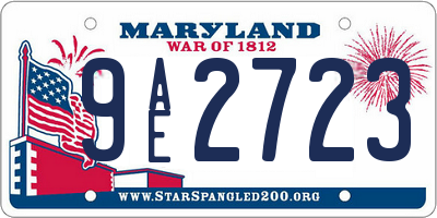 MD license plate 9AE2723