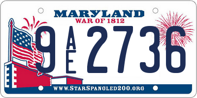MD license plate 9AE2736