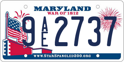 MD license plate 9AE2737