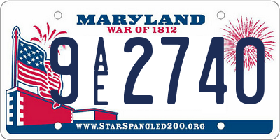 MD license plate 9AE2740