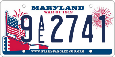 MD license plate 9AE2741