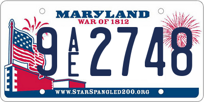 MD license plate 9AE2748