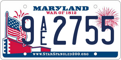 MD license plate 9AE2755