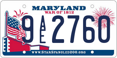 MD license plate 9AE2760
