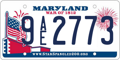 MD license plate 9AE2773