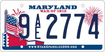 MD license plate 9AE2774