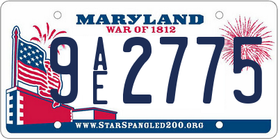 MD license plate 9AE2775