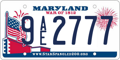 MD license plate 9AE2777