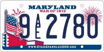 MD license plate 9AE2780