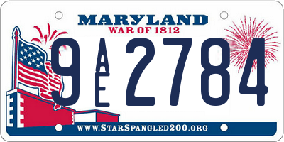 MD license plate 9AE2784