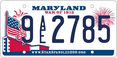 MD license plate 9AE2785