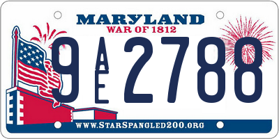 MD license plate 9AE2788