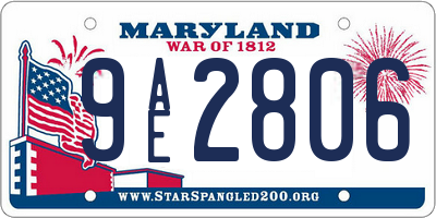 MD license plate 9AE2806