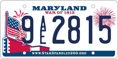 MD license plate 9AE2815