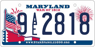 MD license plate 9AE2818