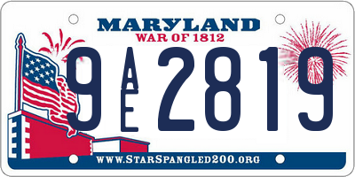 MD license plate 9AE2819