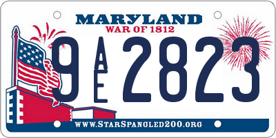 MD license plate 9AE2823
