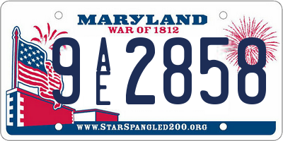 MD license plate 9AE2858