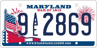 MD license plate 9AE2869
