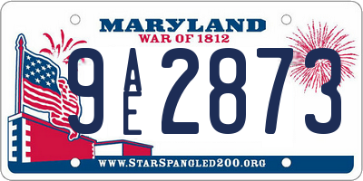 MD license plate 9AE2873