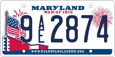 MD license plate 9AE2874