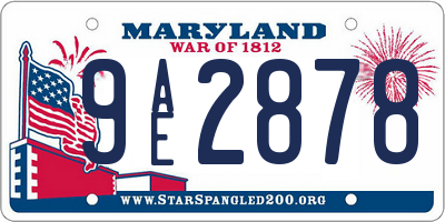 MD license plate 9AE2878