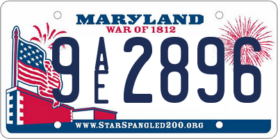 MD license plate 9AE2896