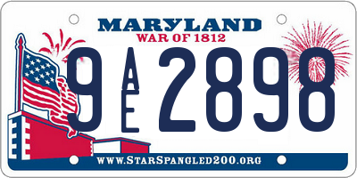 MD license plate 9AE2898