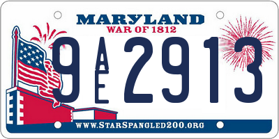 MD license plate 9AE2913