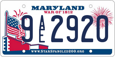 MD license plate 9AE2920